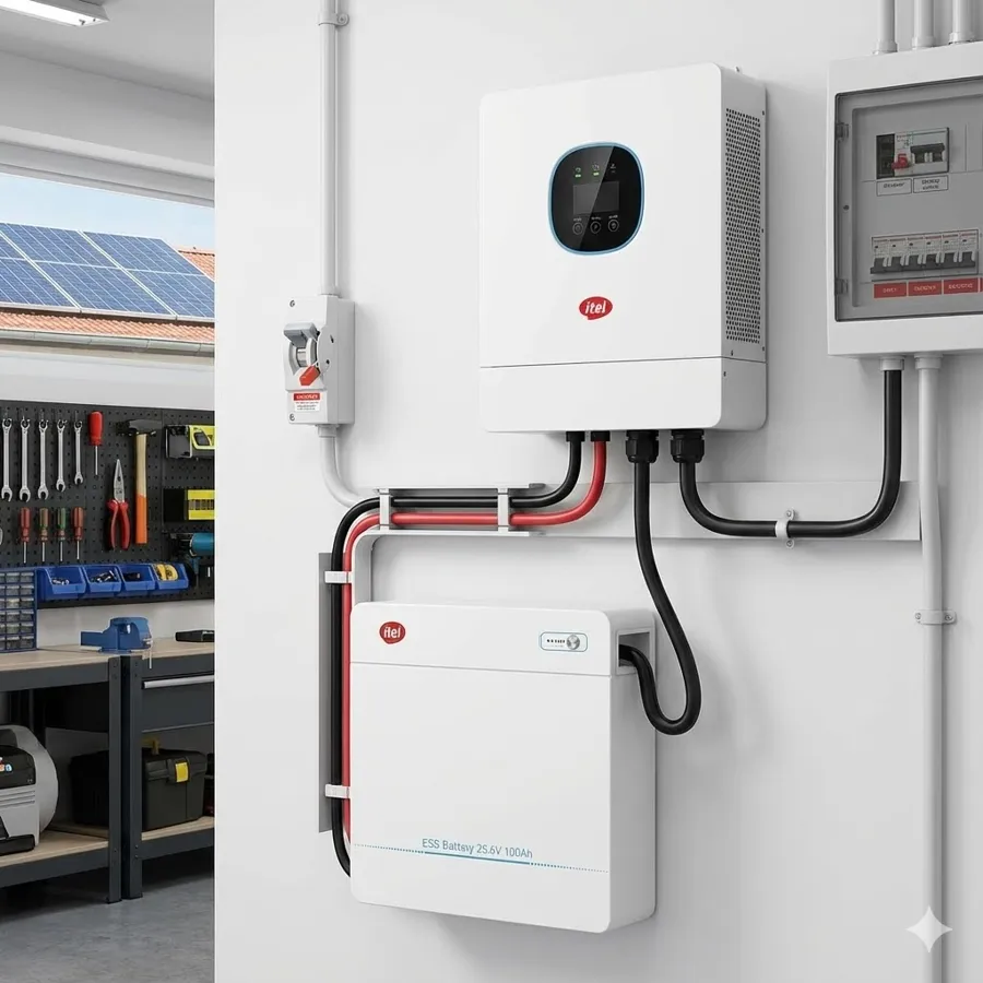 itel PowerCore 3K Unit: 3KW 24V IP54 Smart Inverter + 2.56kWh Lithium Battery